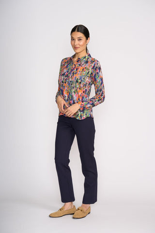 Foil Pic Of The Bunch Trouser - True Navy | Pink Poppies