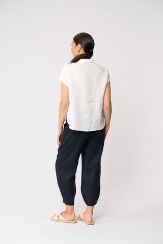 Foil Pocket Rocket Top - White | Pink Poppies