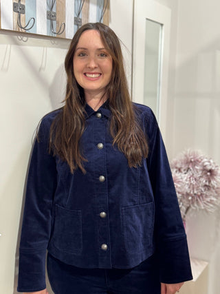 Foil Pre Re - cord Jacket - Midnight | Pink Poppies