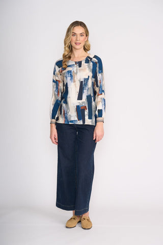 Foil Razzle Dazzle Blouse - Modern Art | Pink Poppies