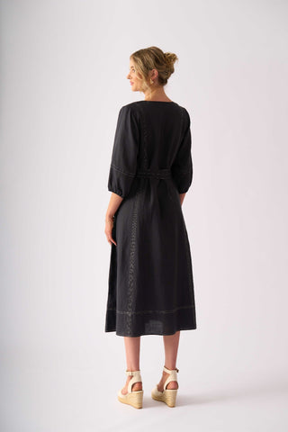 Foil Shout Out Dress - Dark Gunsmoke | Pink Poppies