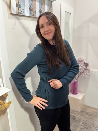 Foil Side Note Sweater - Ivy | Pink Poppies