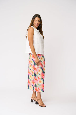 Foil Speaks Volume Skirt - Flower Burst | Pink Poppies