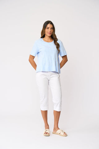 Foil Split Enz Pant - White | Pink Poppies