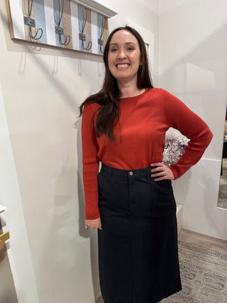 Foil Suave Operator Skirt - Deep Indigo | Pink Poppies