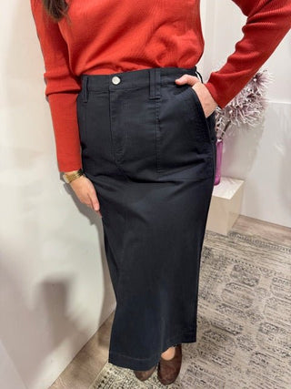 Foil Suave Operator Skirt - Deep Indigo | Pink Poppies