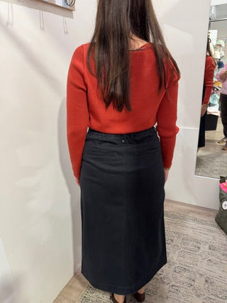 Foil Suave Operator Skirt - Deep Indigo | Pink Poppies