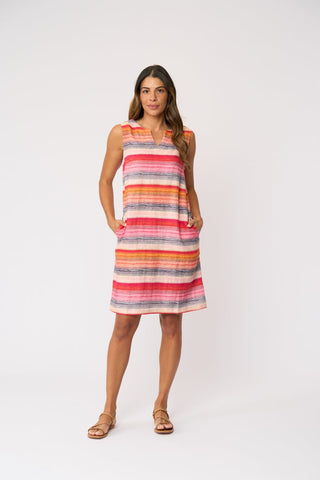 Foil Sun-sational Dress - Sunset Stripe [sz:size 8]