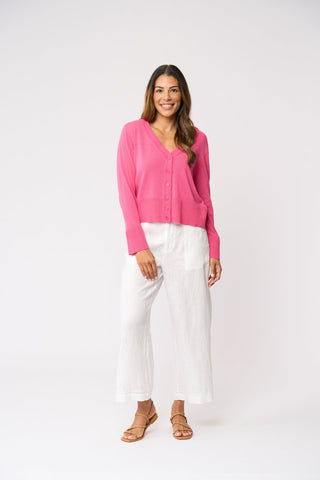 Foil Top Rank Pant - White | Pink Poppies