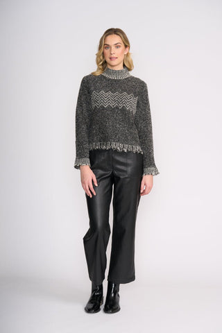 Foil Tussle Me Sweater - Mono | Pink Poppies