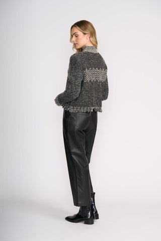 Foil Tussle Me Sweater - Mono | Pink Poppies