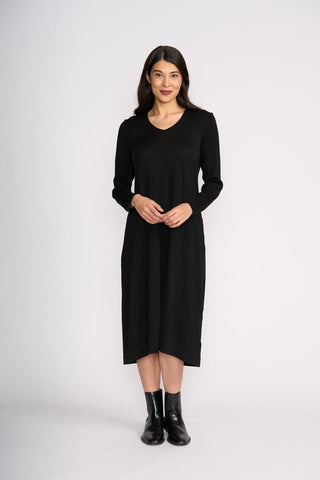 Foil Upper Cut Dress - Black | Pink Poppies