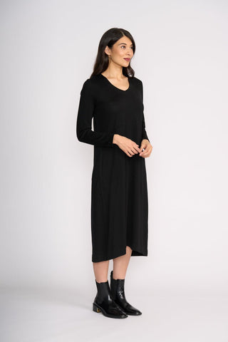 Foil Upper Cut Dress - Black | Pink Poppies