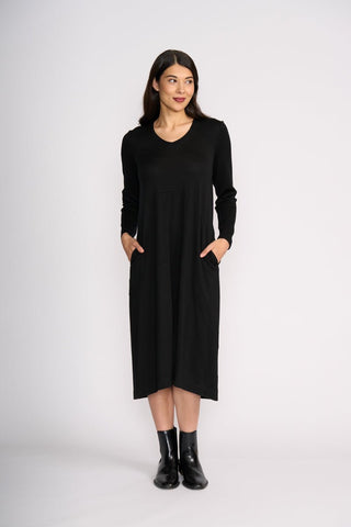 Foil Upper Cut Dress - Black | Pink Poppies