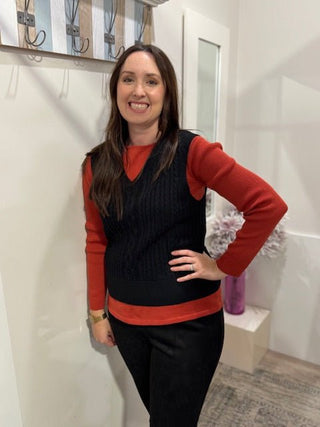 Foil Vest Intentions Vest - Black | Pink Poppies