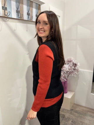 Foil Vest Intentions Vest - Black | Pink Poppies