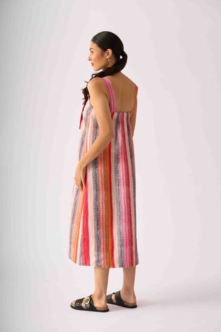 Foil Why Knot Dress - Sunset Stripe [sz:size 8]