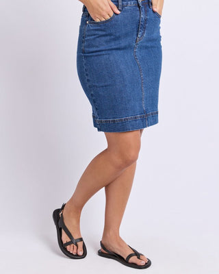 Foxwood Bower Skirt - Mid Blue | Pink Poppies