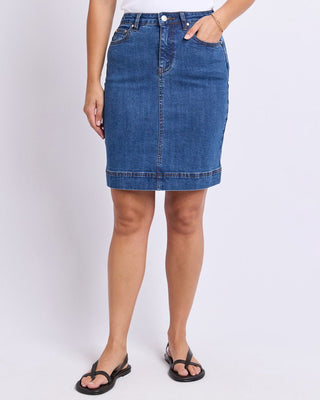 Foxwood Bower Skirt - Mid Blue | Pink Poppies