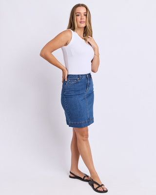 Foxwood Bower Skirt - Mid Blue | Pink Poppies