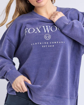Foxwood Core Crew - Midnight Blue | Pink Poppies