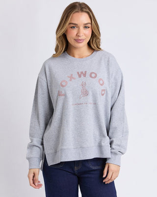 Foxwood Crew Effortless Contrast Grey Marle | Pink Poppies
