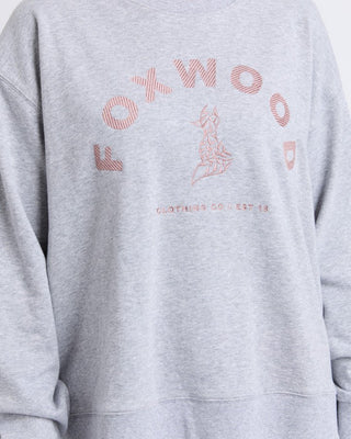 Foxwood Crew Effortless Contrast Grey Marle | Pink Poppies