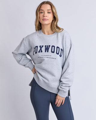 Foxwood Crew Intention - Grey Marle & Navy | Pink Poppies
