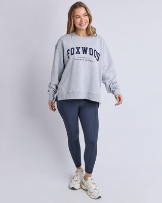 Foxwood Crew Intention - Grey Marle & Navy | Pink Poppies