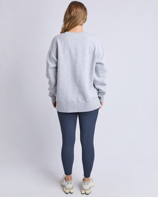 Foxwood Crew Intention - Grey Marle & Navy | Pink Poppies