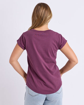 Foxwood Effortless Tee - Plum | Pink Poppies