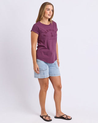 Foxwood Effortless Tee - Plum | Pink Poppies