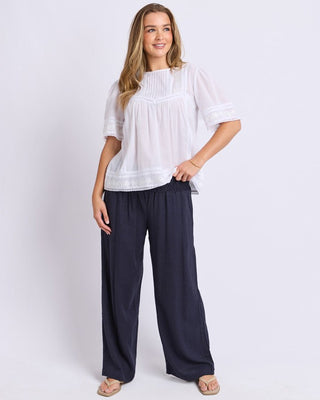 Foxwood Juna Top -white | Pink Poppies