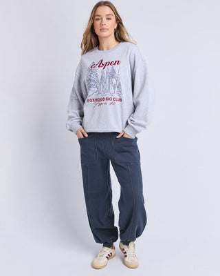 Foxwood Ski Club Crew - Grey Marle | Pink Poppies