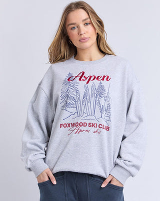 Foxwood Ski Club Crew - Grey Marle | Pink Poppies