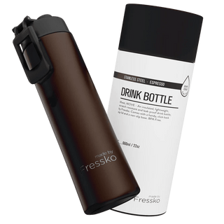 Fressko Move 660ml Drink Bottle - Espresso | Pink Poppies