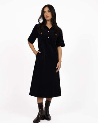 Humidity Amici Cord Dress - Indigo | Pink Poppies