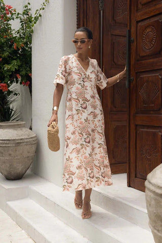 Humidity Bohemian Rose Midi Dress [sz:size 10]