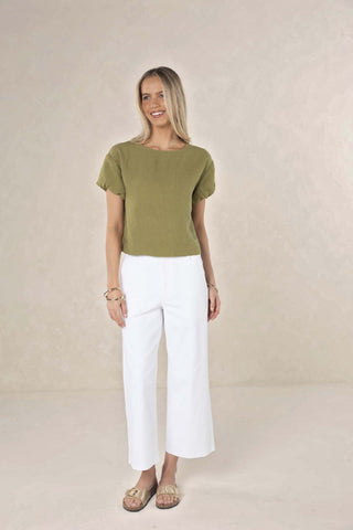 Humidity Margo Drill Pant - White [sz:size 8]