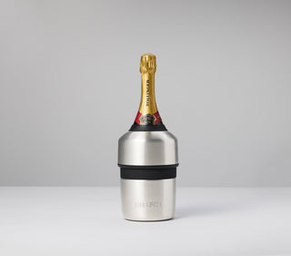 Huski Champagne Cooler - Brushed Stainless | Pink Poppies