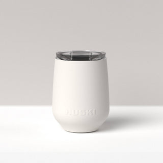 Huski Wine Tumbler - White | Pink Poppies