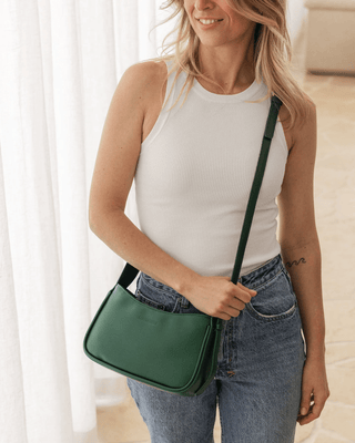 Louenhide Ivy Shoulder Bag - Forest Green | Pink Poppies