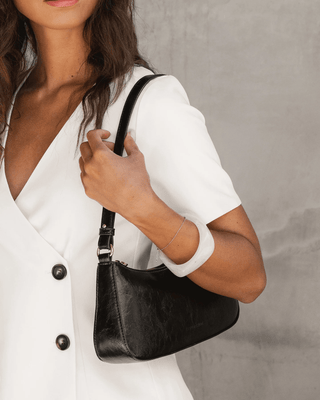 Louenhide Jacqueline Shoulder Bag - Black Patent | Pink Poppies