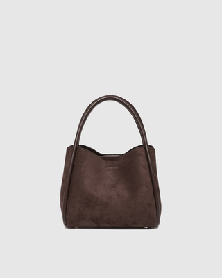 Louenhide Steffie Mini Tote - Chocolate Suedette | Pink Poppies