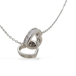 Mcj Necklace Dbl Heart & Cz