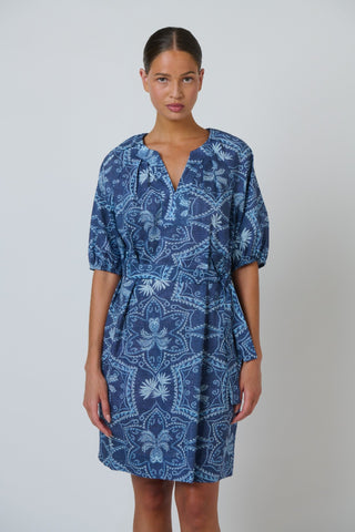 Namastai Belted Cotton Dress – Branching Out [sz:small / Medium]