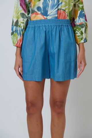 Namastai Relaxed Pull-on Shorts – Blue Rinse [sz:small / Medium]