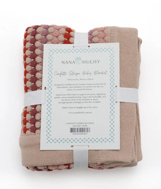 Nana Huchy Confetti Stripe Baby Blanket - Pink