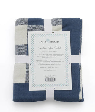 Nana Huchy Gingham Baby Blanket - Blue