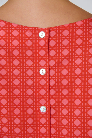 Naturals By O& J Button-back Poplin Top – Cannage [sz:small]